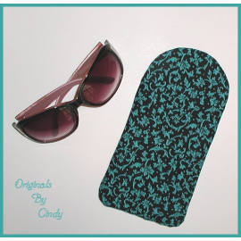 Turquoise And Black Padded Case For Sunglasses