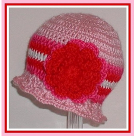 pink and red baby hat