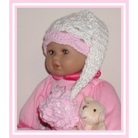 white and pink elf hat for baby girls