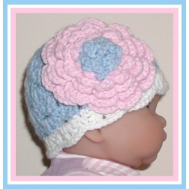 blue pink white hat for baby girls