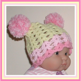 pink and yellow jester hat for newborn girls