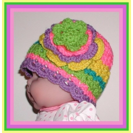 apple green pink toddler girl hat