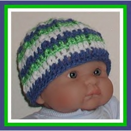 blue and lime green hat for baby boys