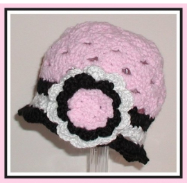 pink and black hat for baby girls