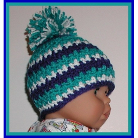 royal blue and white baby boy hat