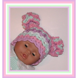 pink lavender mint green baby girls hat