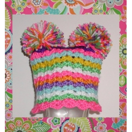 Bright striped colors baby girls hat