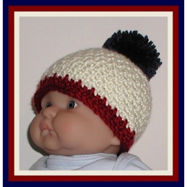 cream and navy blue hat for baby boys