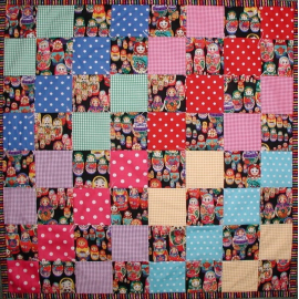 Matroyshka baby girls quilt