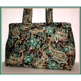Turquoise And Brown Extra Large Purse