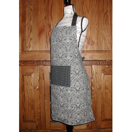 Gray Damask Apron Fits Up To 2X