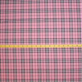 Pink And Black Plaid Fabric