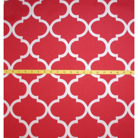 Red Trellis Design Fabric