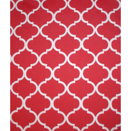 Red And White Duck Cloth Like Fabric