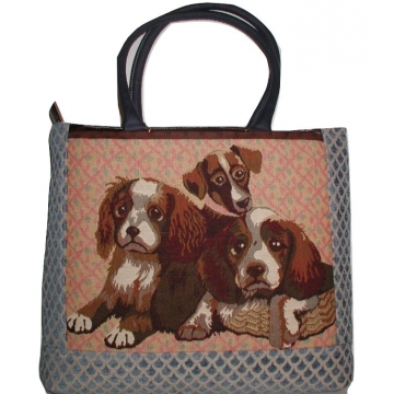 Dogs Tapestry Purse, King Charles Cavalier Handbag, Cavalier Tote Bag