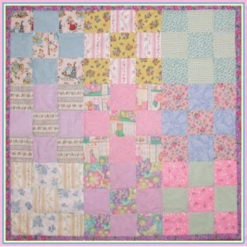 Baby Quilt Pink Lavender Yellow Mint Blue Rose Daisy Gingham