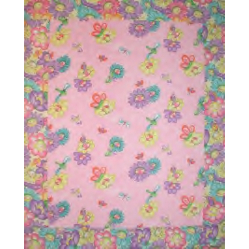 Baby Stroller Quilt Bugs Pink Flowers Yellow Purple Turquoise Car Seat Blanket