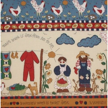 Rooster Chicken Fabric Country Flour Sack Pie Wash Board Cat Baby Cotton Quilt