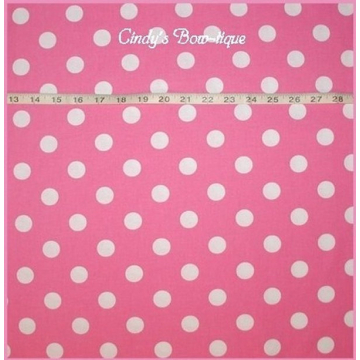 Bright Lipstick Pink Polka Dot Fabric, Bright Pink Polka Dot Fabric