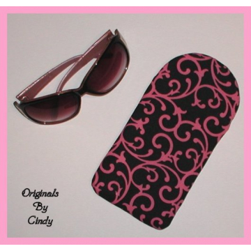 Hot Pink And Black Sunglasses Case Thick Padding Big Slip In Sleeve