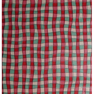 Gingham Christmas Fabric Wavy Lines Waverly Checks Cream Red Green