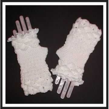 Women's White Gloves Fingerless Mitts Mittens Crocodile Women Ladies Evening