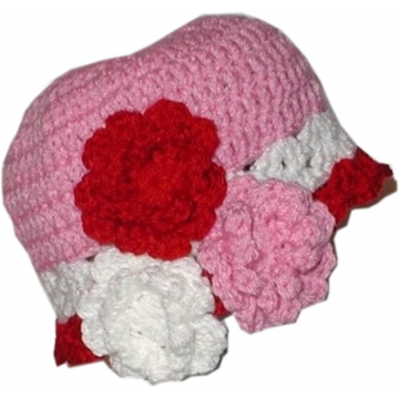 Pink Red White Hat, Pink Toddler Hat, Pink And Red Toddler Hat, Valentine Hat