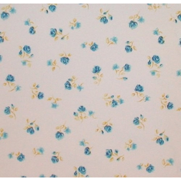 Blue And Yellow Roses Fabric White One Way Stretch Extra Wide Shabby