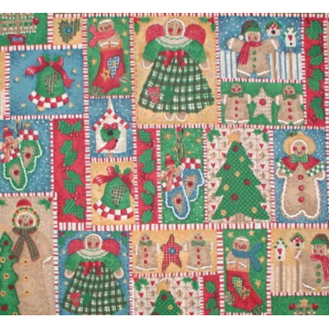 Primitive Christmas Fabric Angels Mittens Gingerbread Trees Birds