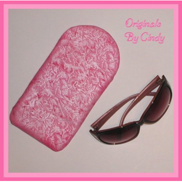 Frosted Shimmering Pink Sunglasses Case Big Thick Padded Shimmer Hot