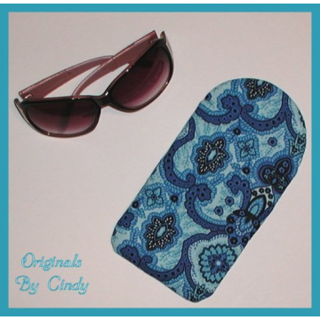Black And Blue Big Sunglasses Case Thick Padding Soft Slip In Sleeve