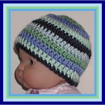 Navy Blue Baby Hat, Sky Blue Baby Hat, Mint Green Baby Hat, Striped Baby Hat