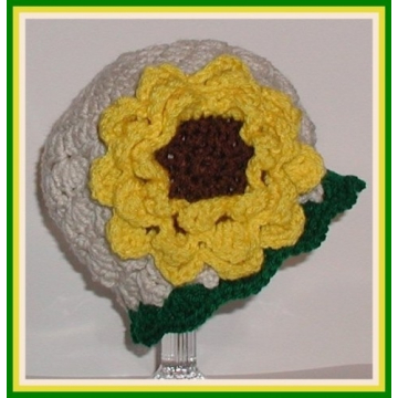 Toddlers Hat With Sunflower, Sunflower Baby Hat, Sunflower Toddler Hat