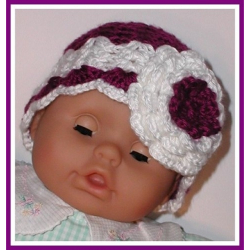Purple And White Baby Hat, Purple Baby Girls Hat, Purple And White Hat For Girls