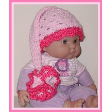 Pink Elf Hat, Elf Hat For Newborn Girls, Shades Of Pink Baby Hat, Pink Santa Hat