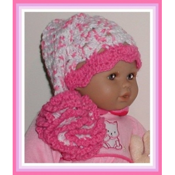 Pink Lilac Hat, Lilac Pink Baby Hat, Preemie Girls Hats, Preemie Girls Elf Hats