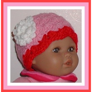 Preemie Girl Hat Red And Pink Baby Cloche Babies Girls Small White Flower Gift