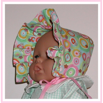 Spring Bonnet For Baby Girls Hat Reversible Pastel Palette Pink Green Babies