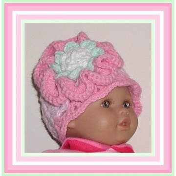 Preemie Baby Hat Pink Mint Green White Flower Girl Babies Extra Small