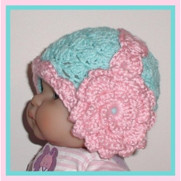 Baby Ear Muffs Hat Pastel Pink Aqua Blue Girls 0-6 Months Newborn Girl