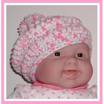 Pink And White Beret For Girl Toddler Babies Girls Toddlers Baby 12-24 Months