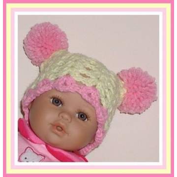 Preemie Girls Hats, Yellow Preemie Hat, Pink And Yellow Hat, Yellow Baby Cloche