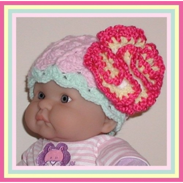 Fascinator Flower Baby Hat, Newborn Girls Hat With Large Flower, Newborns Cloche