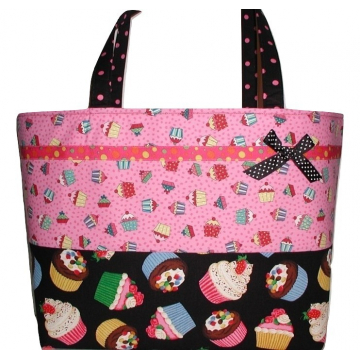 Cupcakes Diaper Bag, Pink Cupcakes Tote Bag, Baby Girls Pink Cupcakes Diaper Bag