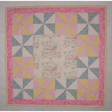 Quilt For Baby Girls, Quilt With Lambs, Baby Girls Handmade Quilt, Pink Quilt
