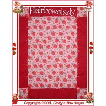Pink Strawberry Shortcake Quilt Baby Girl Red Strawberries Lady Bugs Girls Bows