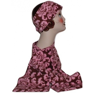 Damask Scarf, Pink And Brown Scarf, Brown And Pink Scarf, Brown Damask Scarf