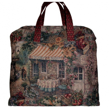 French Cafe Carpet Bag, French Carpet Bag, French Tapestry Bag Set