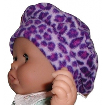 Baby Leopard Hat Beret Violet Beret Purple Lavender Girls Fleece 5 To 12 Months